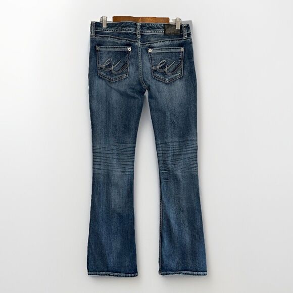 Express Jeans Stella Low Rise Boot Womens 8 Blue Denim Stretch Y2K Style Flare - Picture 2 of 16